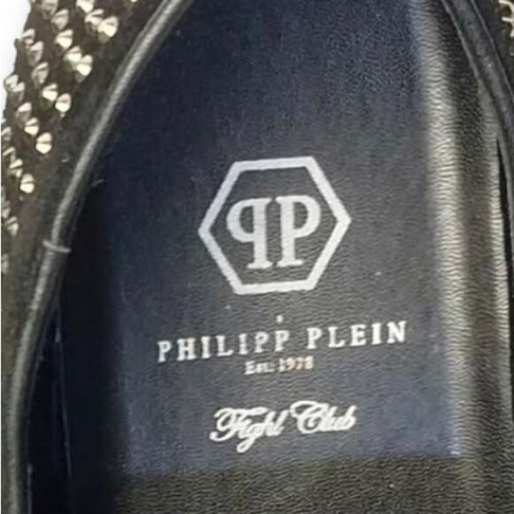 Philipp Plein Fight Club Black Studded Men's Slip-on Loafers Shoes Euro 43 - Picture 5 of 6